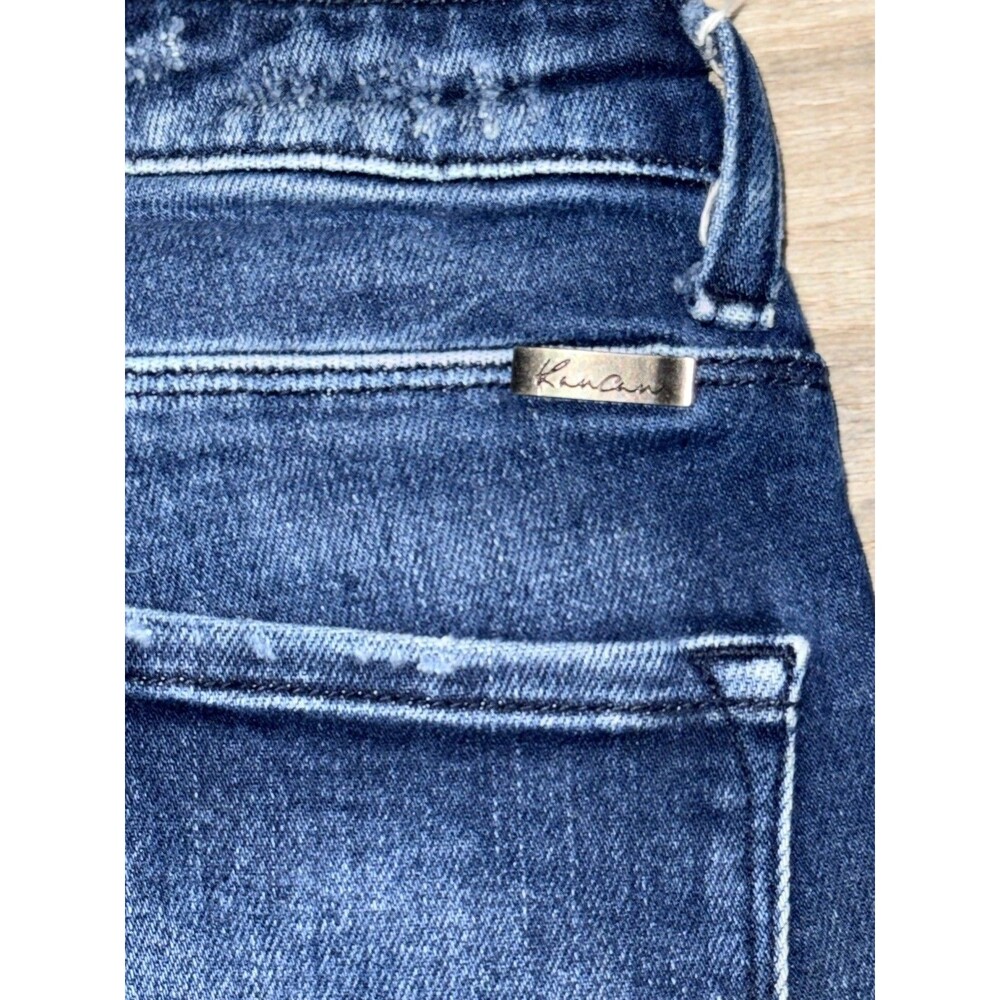 Kancan Women’s 5/26 Skinny Distressed Jeans Button Up Dark Blue - Picture 9 of 9
